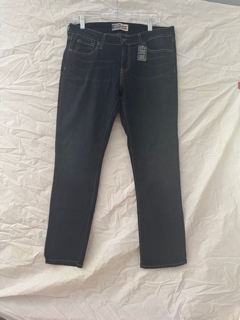 Signature by Levi Strauss Dark Indigo Mid-Rise Straight Jeans